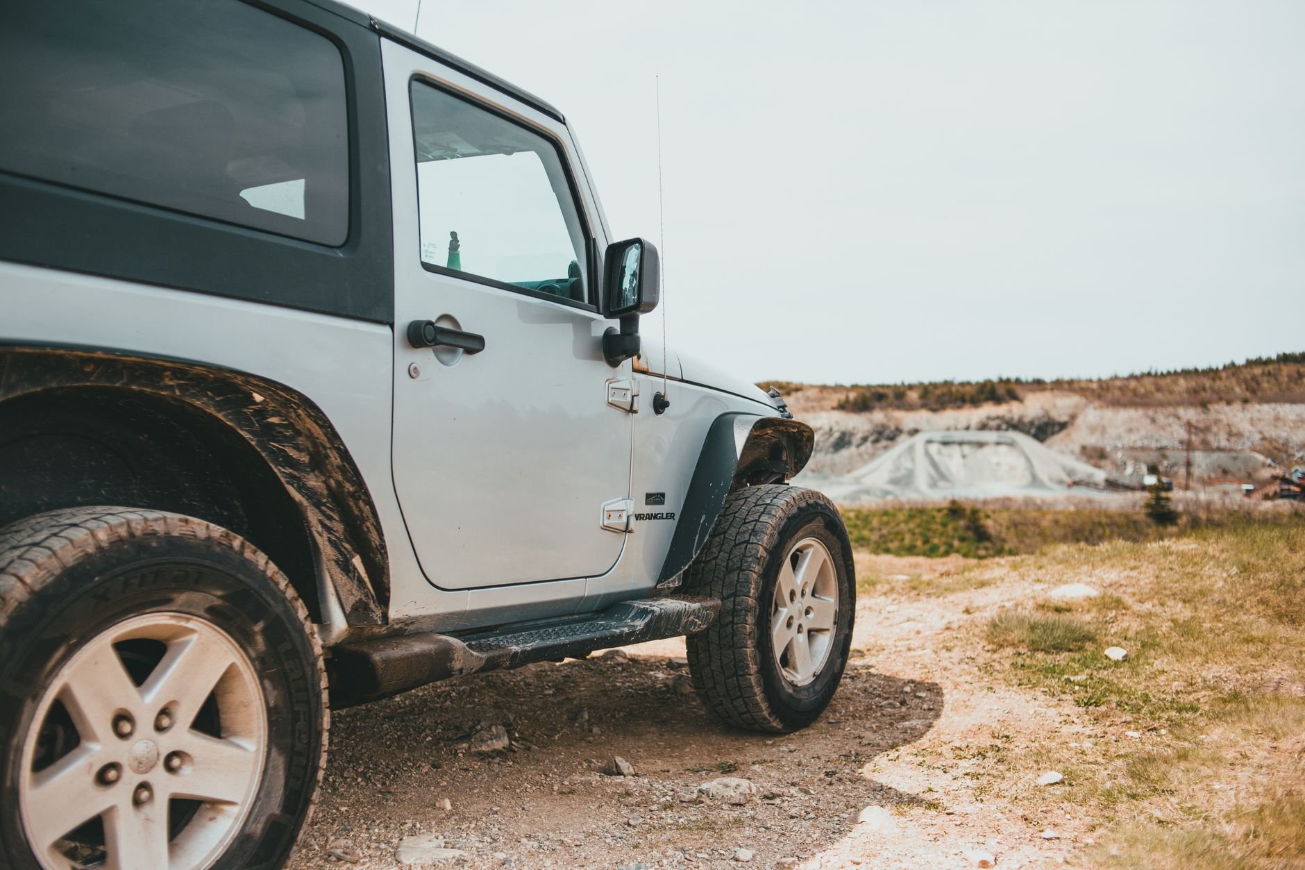 Jeep off-road in rugged terrain